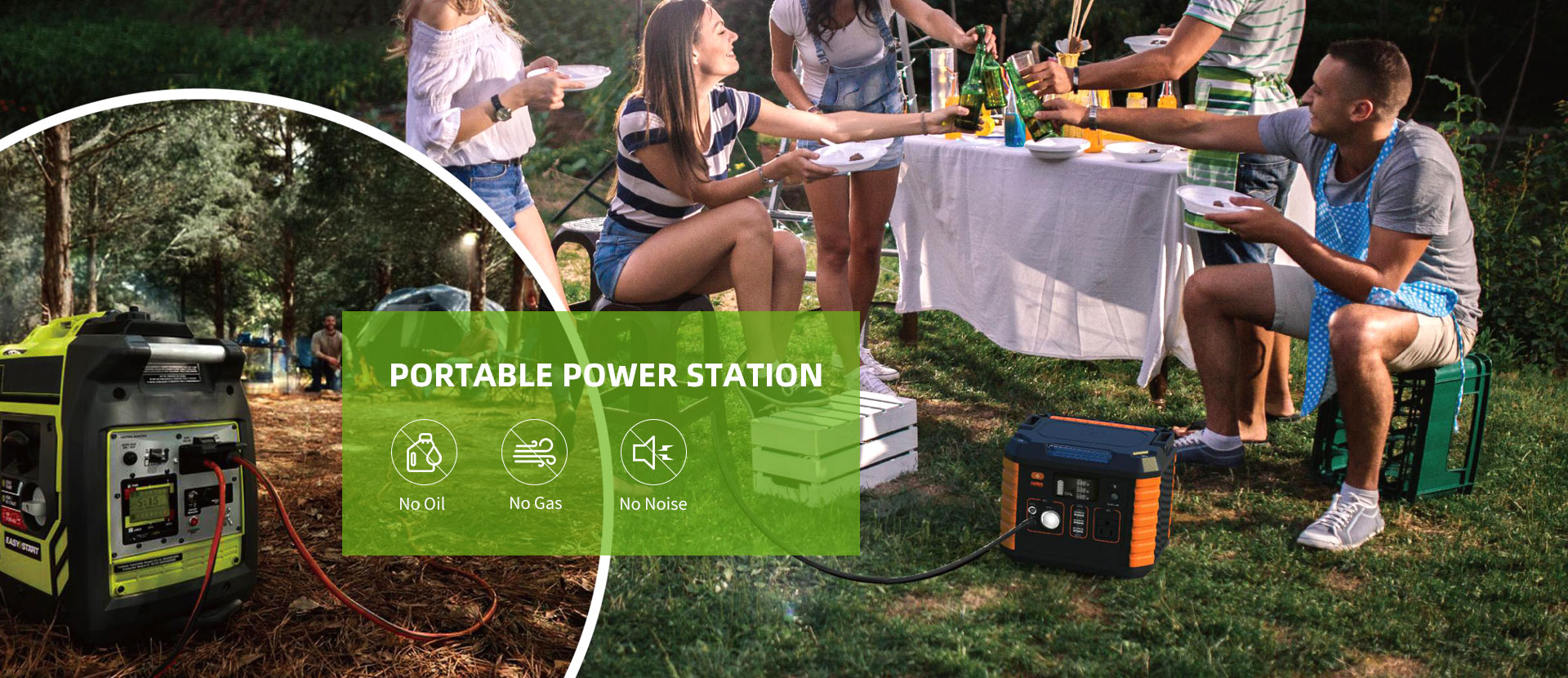 Portable Power Station - No Oil, No Gas, No Noise
